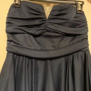Elegant dark blue dress. New